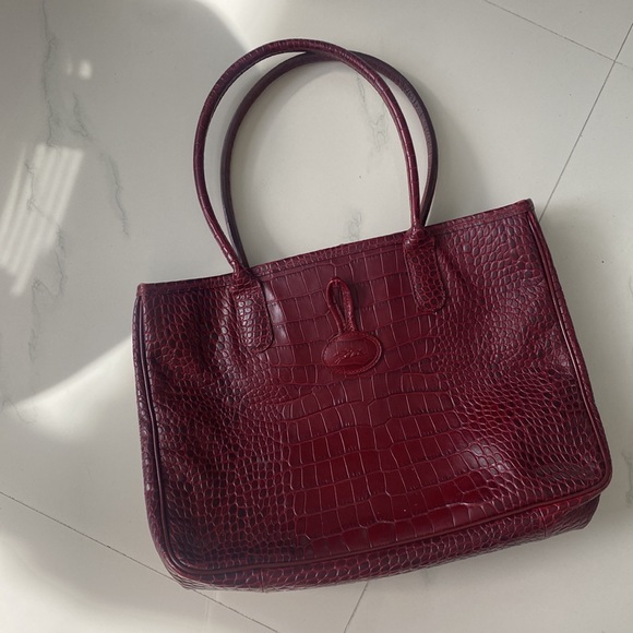 Longchamp red crocodile print - Picture 2 of 7